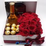 Box Vino rosas Chocolate